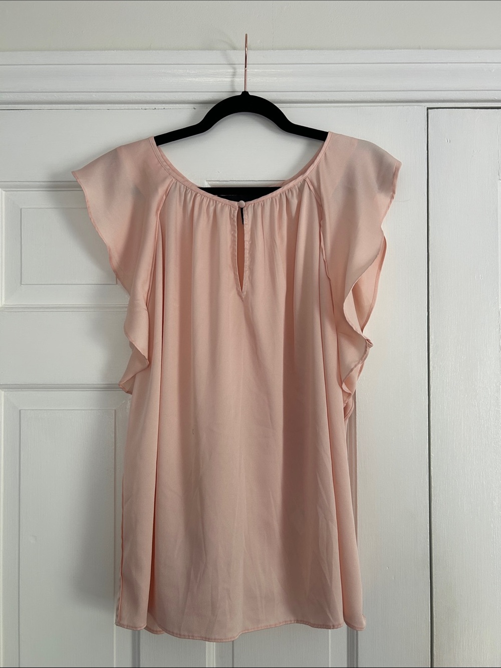 WHBM Pink Flutter Sleeve Blouse - Soft Pink